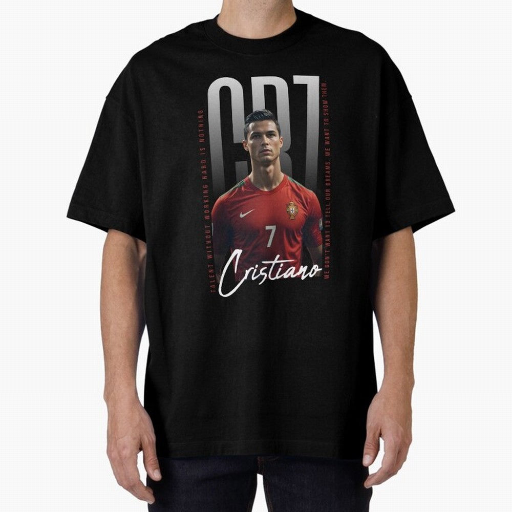 Cristiano Ronaldo Oversized T-Shirt Live the Energy of Match Day Hype around FIFA World Cup 2026, Haaland and Mbappe, Portugal, Tournament Hype, Historic Matchups, Family Viewing Parties and Global Sports Pride; Perfect for People Who Love