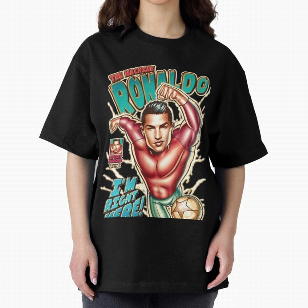 Cristiano Ronaldo The Machine Ronaldo Oversized T-Shirt Support Your Favorite Stars during the FIFA World Cup 2026 Group Stage Journey through Neymar, Haaland and Cristiano Ronaldo Highlights, Spain Pride, Football Passion, Legendary Performances,