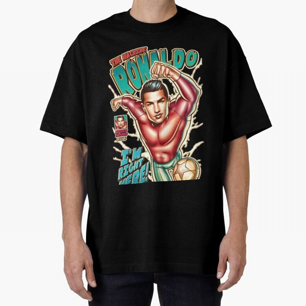 Cristiano Ronaldo The Machine Ronaldo Oversized T-Shirt Support Your Favorite Stars during the FIFA World Cup 2026 Group Stage Journey through Neymar, Haaland and Cristiano Ronaldo Highlights, Spain Pride, Football Passion, Legendary Performances,