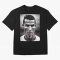 Cristiano Ronaldo Portrait Oversized T-Shirt Bring Home Match Day Hype around FIFA World Cup 2026 USA Canada Mexico, Cristiano Ronaldo, Haaland and CR7, Brazil, Retro Football Energy, Iconic Rivalries, Trophy Chase Drama and Stadium Atmosphere;