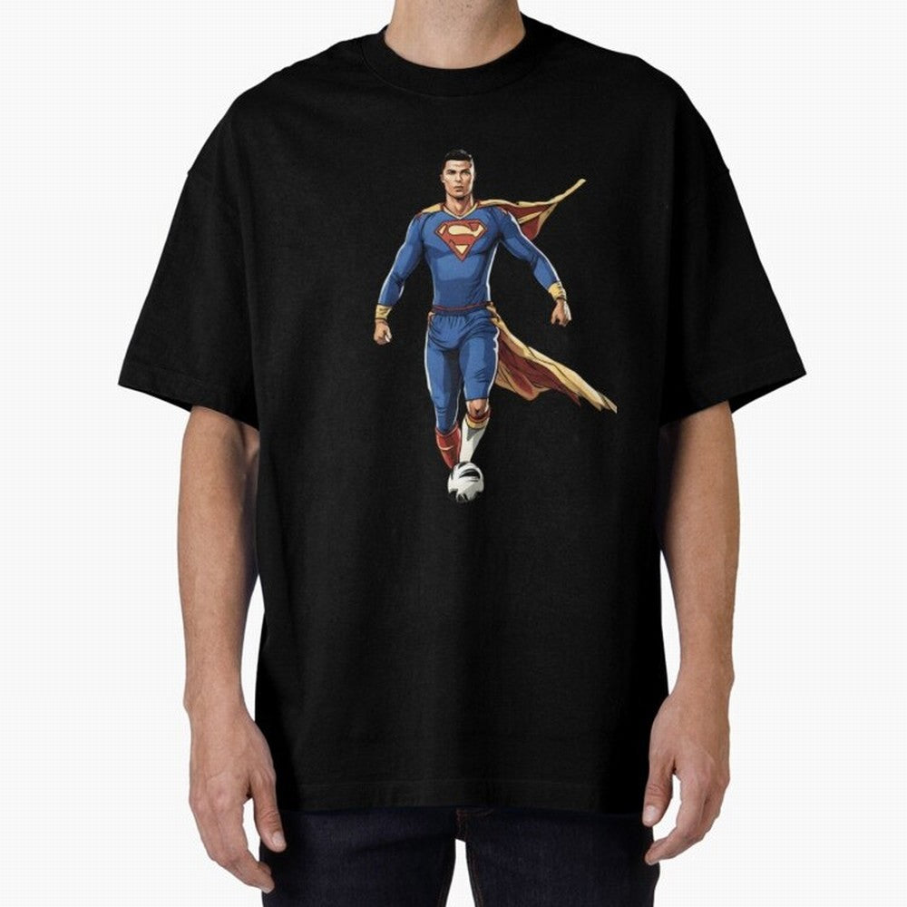 Ronaldo Superhero Oversized T-Shirt Show Your Love for Global Football Passion for FIFA World Cup 2026 Group Stage, Inspired by CR7, Portugal, Spain and Germany, Fan Favorite Moments, National Team Passion, Big Match Drama and Soccer History; Ideal