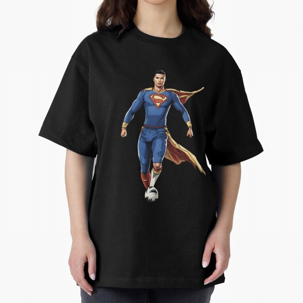 Ronaldo Superhero Oversized T-Shirt Show Your Love for Global Football Passion for FIFA World Cup 2026 Group Stage, Inspired by CR7, Portugal, Spain and Germany, Fan Favorite Moments, National Team Passion, Big Match Drama and Soccer History; Ideal