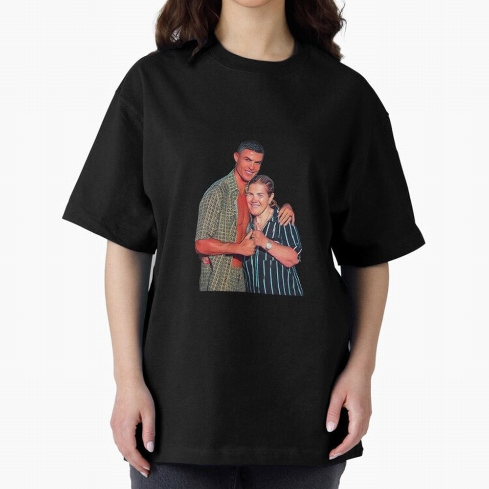 its criis with his mother Oversized T-Shirt Enjoy Global Football Passion for FIFA World Cup 2026 Group Stage, Connected to Neymar, Haaland and Cristiano Ronaldo, Germany, Global Supporter Spirit, Legendary Goals, National Colors and Tournament