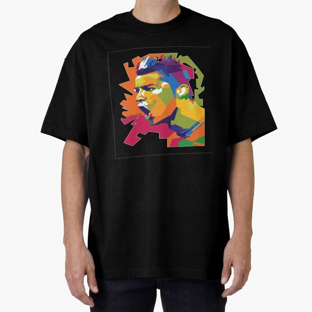 Ronaldo Cristiano Ronaldo pop potrait Oversized T-Shirt Celebrate Football Heritage in the FIFA World Cup 2026 Group Stage Journey through Mbappe and Neymar Highlights, Spain Pride, Football Festival Excitement, Trophy Ambitions, Country Rivalries