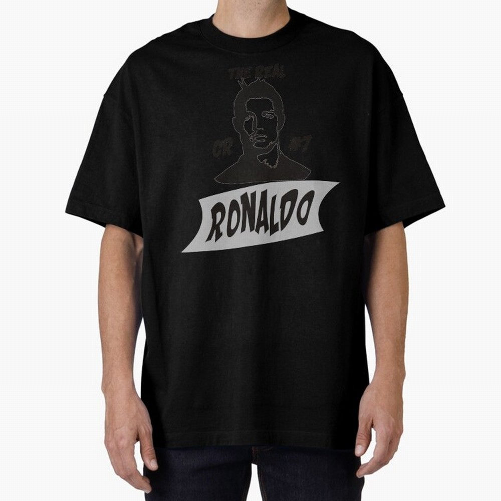 The Real Ronaldo Oversized T-Shirt Celebrate Fan Culture around Global Football Passion for FIFA World Cup 2026 USA Canada Mexico, with Neymar, Brazil, Vintage Soccer Flavor, Modern Football Stars, National Flags and Final Night Emotion; Ideal for