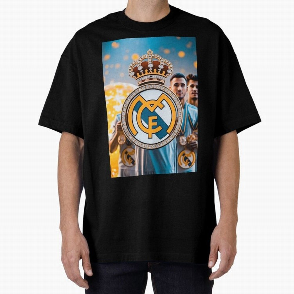 El Medall¨®n Del Real Madrid Oversized T-Shirt Celebrate Football Dreams Across Global Football Passion for FIFA World Cup 2026 USA Canada Mexico, Filled with Messi, Neymar and Mbappe, Germany, Football Festival Excitement, Trophy Ambitions,