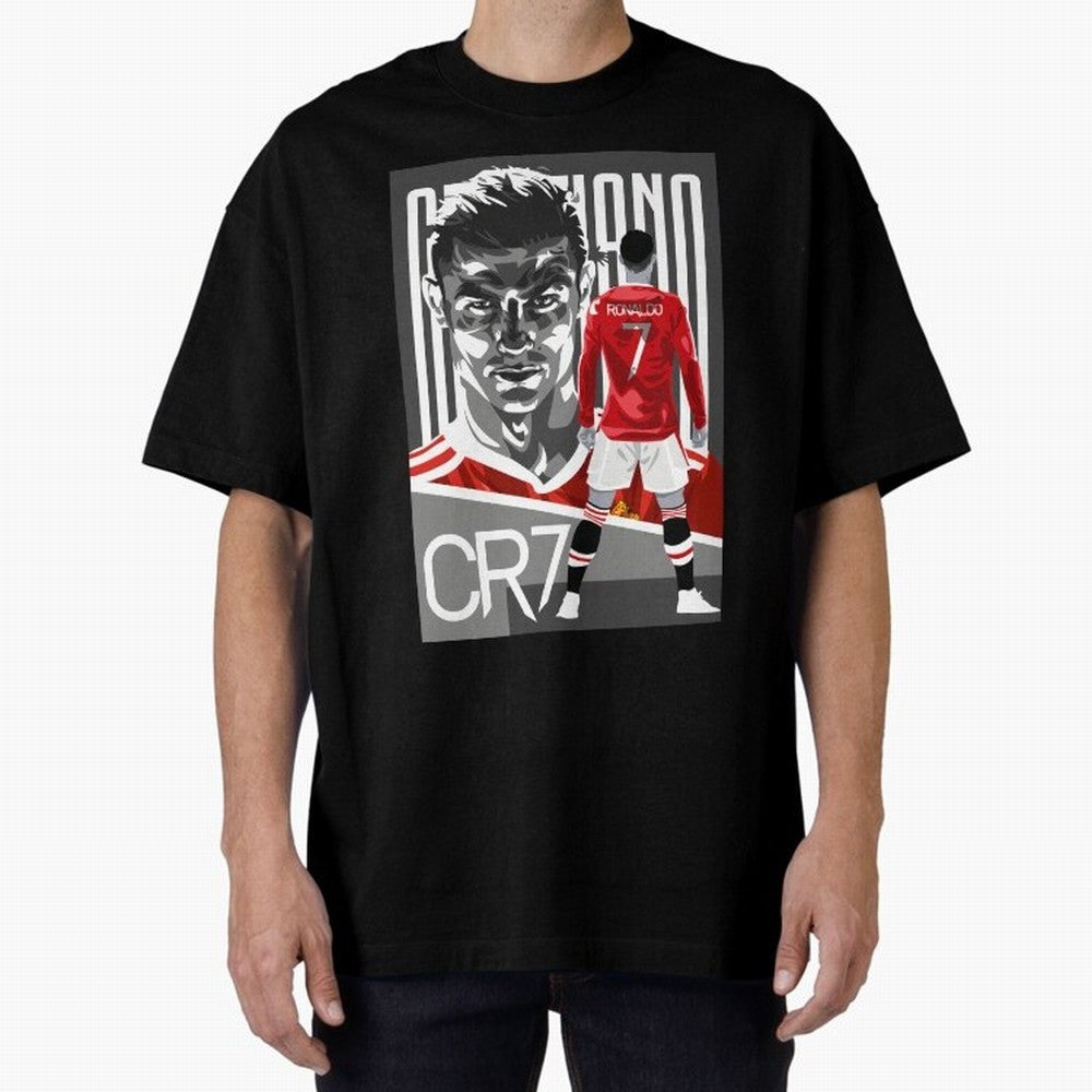 Cristiano Ronaldo In Red Oversized T-Shirt Relive Global Football Passion for FIFA World Cup 2026 Group Stage, Made for Neymar, Brazil, Champion Mindset, Group Stage Buzz, Knockout Tension and Passionate Fan Culture; Great for Watch Parties, Sports