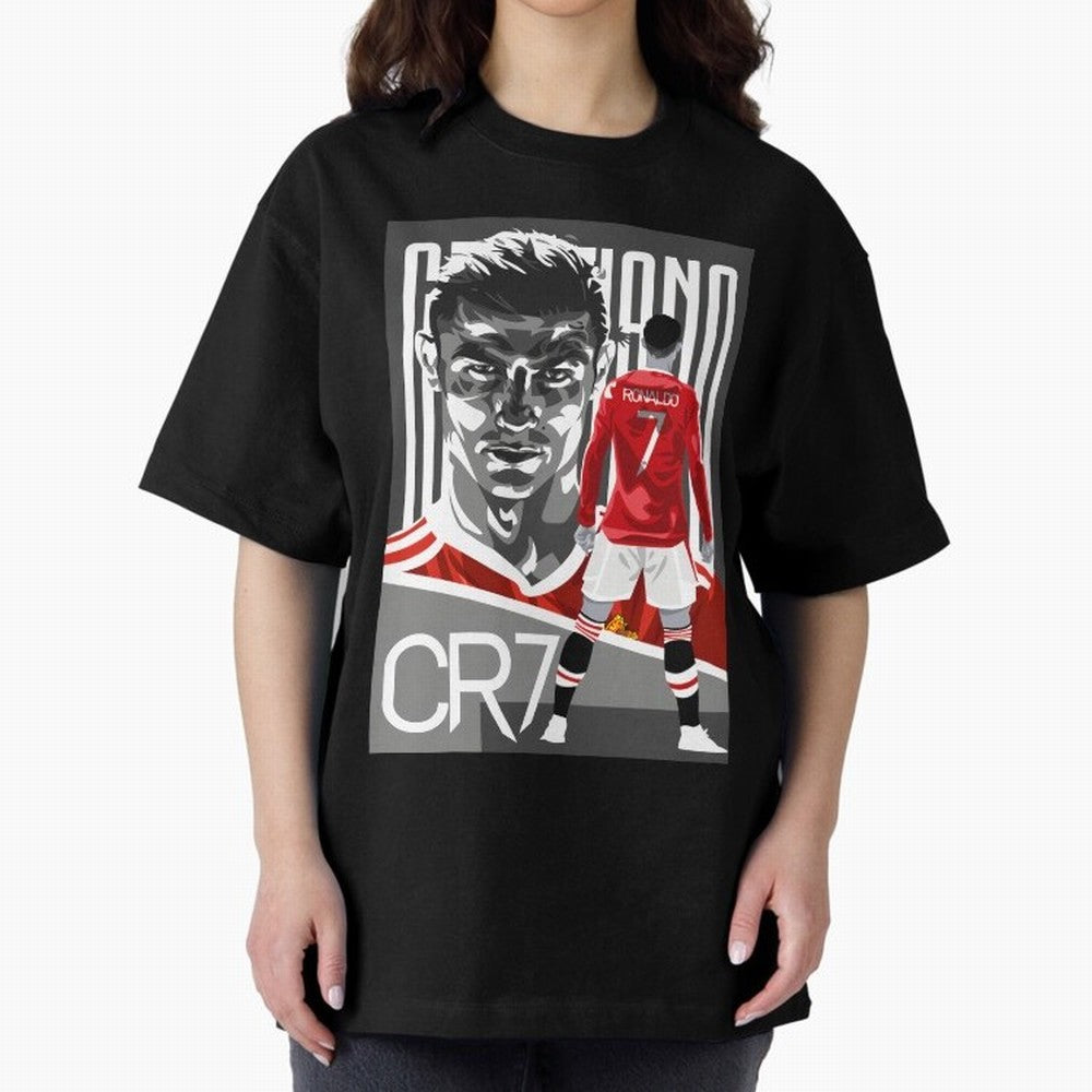 Cristiano Ronaldo In Red Oversized T-Shirt Relive Global Football Passion for FIFA World Cup 2026 Group Stage, Made for Neymar, Brazil, Champion Mindset, Group Stage Buzz, Knockout Tension and Passionate Fan Culture; Great for Watch Parties, Sports