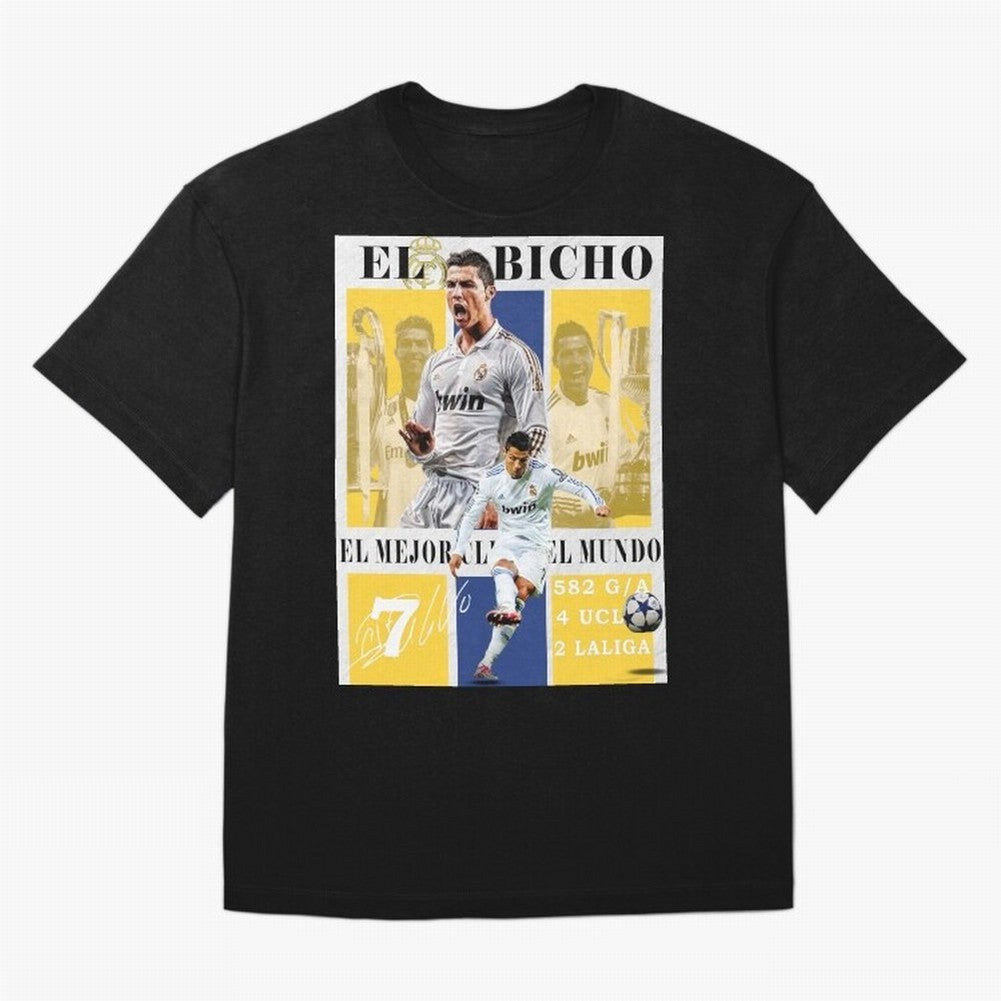 Cristiano Ronaldo Real Madrid Wall Art Oversized T-Shirt Turn Every Weekend Toward Match Day Hype around FIFA World Cup 2026 Group Stage, Messi, Argentina, France and Brazil, Stadium Memories, Football Loyalty, International Chants and Championship