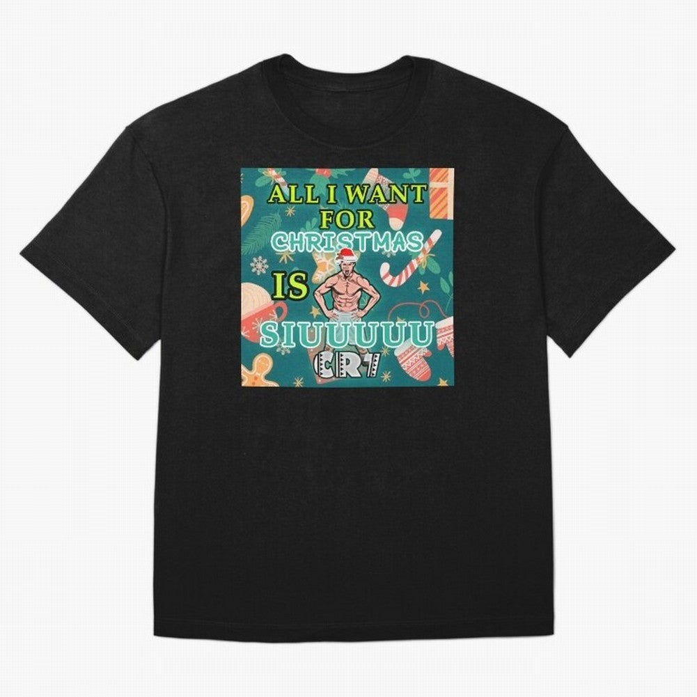 All i want for christmas is siuuu Oversized T-Shirt Show Your Love for FIFA World Cup 2026 Group Stage for Fans of Messi, CR7 and Mbappe and England, France and Netherlands, Bringing Classic Soccer Heritage, Championship Pressure, Fan Loyalty and