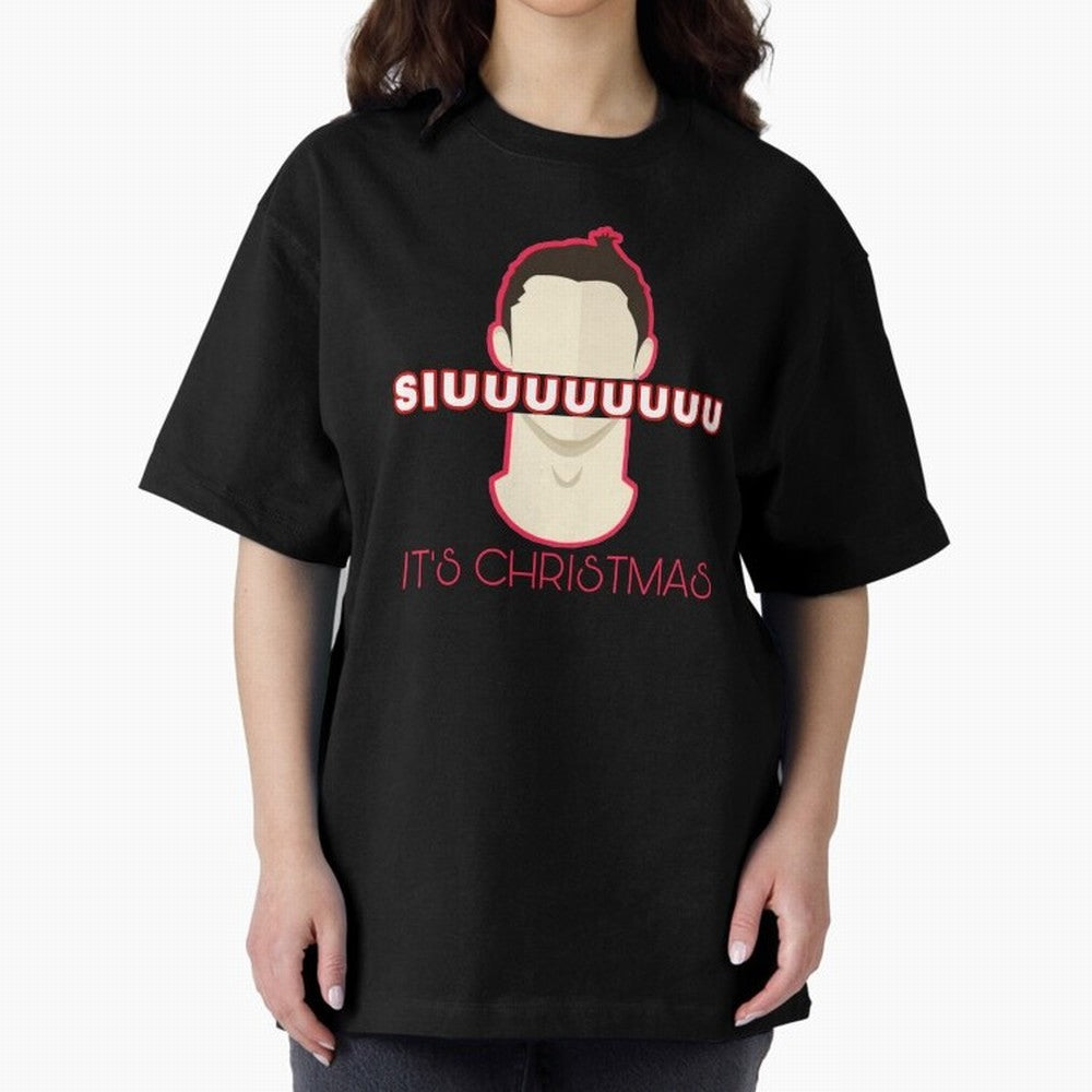 Siuuu it¡¯s Christmas CR7 funnu Oversized T-Shirt Honor Football Greatness during FIFA World Cup 2026 USA Canada Mexico for Fans of Haaland and France, Bringing Retro Football Energy, Iconic Rivalries, Trophy Chase Drama and Stadium Atmosphere;