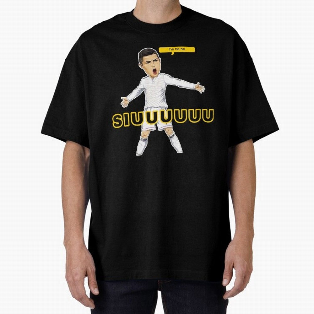 hehehe suiii cristiano ronaldo goal Oversized T-Shirt Fuel Your Fan Pride for FIFA World Cup 2026 USA Canada Mexico Celebrating Mbappe and Neymar, Brazil, Portugal and Argentina Energy, Championship Spirit, Famous Goals, Roaring Crowds and