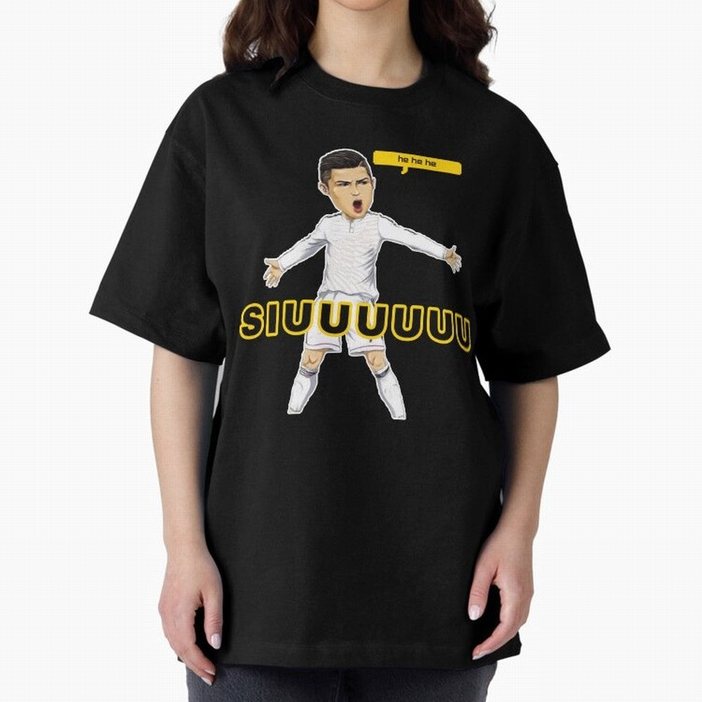 hehehe suiii cristiano ronaldo goal Oversized T-Shirt Fuel Your Fan Pride for FIFA World Cup 2026 USA Canada Mexico Celebrating Mbappe and Neymar, Brazil, Portugal and Argentina Energy, Championship Spirit, Famous Goals, Roaring Crowds and
