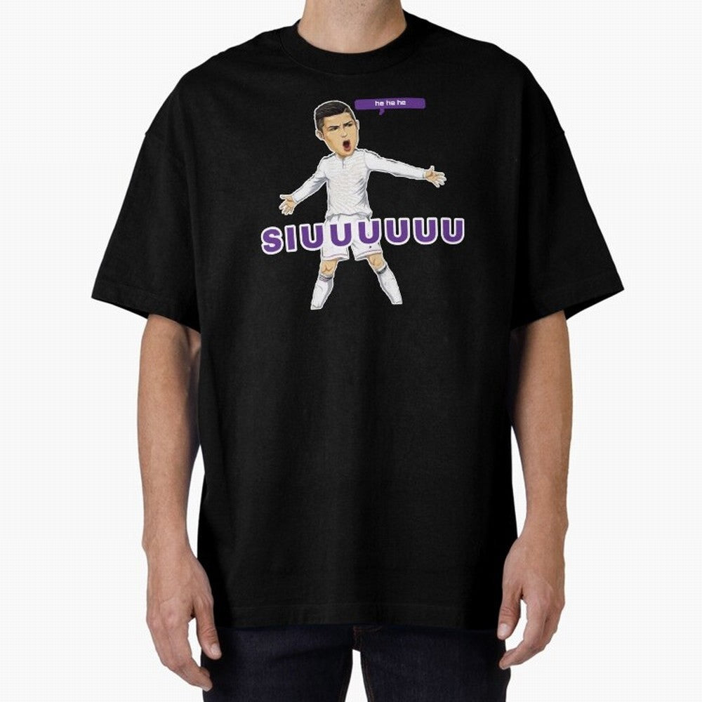 Hehehe siuuu Oversized T-Shirt Bring a Vintage Feel to FIFA World Cup 2026 for Fans of Neymar, Haaland and Cristiano Ronaldo and Spain, Bringing Stadium Chants, National Pride, Trophy Dreams and Unforgettable Football Memories; Perfect for People