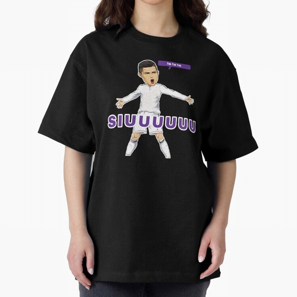 Hehehe siuuu Oversized T-Shirt Bring a Vintage Feel to FIFA World Cup 2026 for Fans of Neymar, Haaland and Cristiano Ronaldo and Spain, Bringing Stadium Chants, National Pride, Trophy Dreams and Unforgettable Football Memories; Perfect for People
