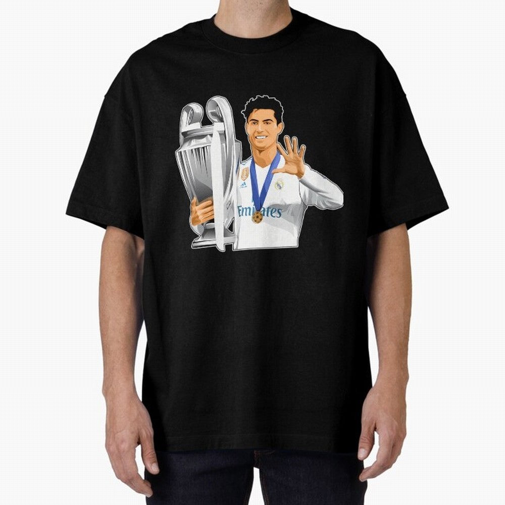 Ronaldo Throphy Oversized T-Shirt Join the Global Buzz around FIFA World Cup 2026 Group Stage Made for Messi and Cristiano Ronaldo, Brazil Energy, Stadium Chants, National Pride, Trophy Dreams and Unforgettable Football Memories; Made for Die Hard