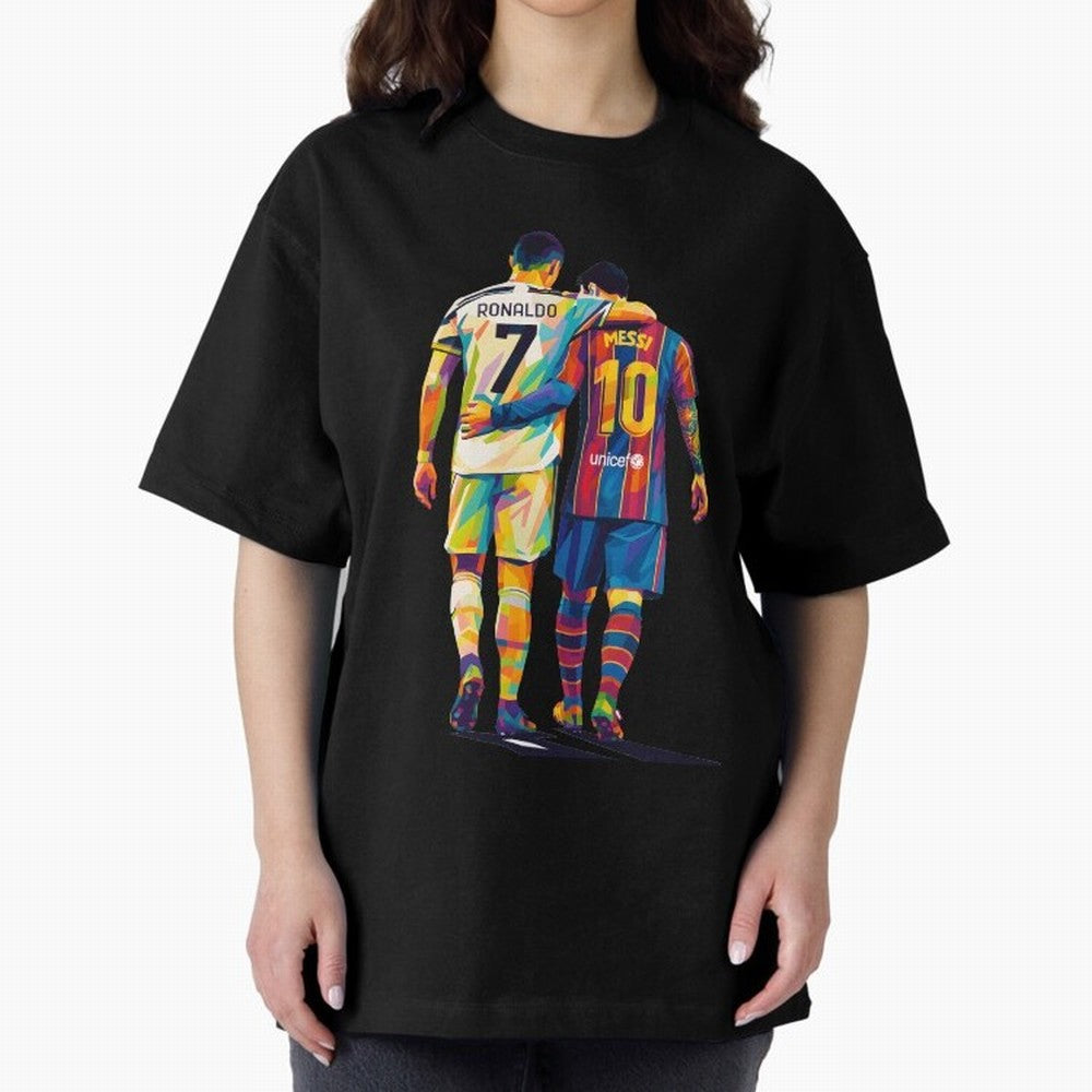 Cristiano Ronaldo & Messi Oversized T-Shirt Treasure FIFA World Cup 2026 Inspired by Haaland, Argentina, France and Brazil Energy, Stadium Chants, National Pride, Trophy Dreams and Unforgettable Football Memories; Great for Supporters Who Love