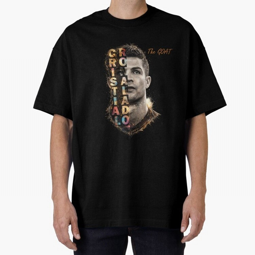 Cristiano Ronaldo Multicolor GOAT Oversized T-Shirt Turn Up for FIFA World Cup 2026 USA Canada Mexico Featuring Cristiano Ronaldo, France and Portugal Energy, Supporter Pride, Iconic Celebrations, Legendary Names and Global Match Day Energy;