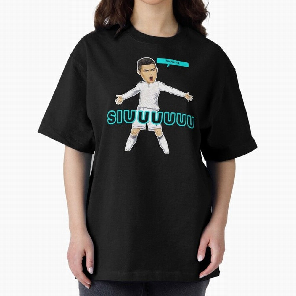 Hehehe siuuu Oversized T-Shirt Enjoy the FIFA World Cup 2026 USA Canada Mexico Journey through CR7 Highlights, Argentina Pride, Worldwide Fan Energy, Dramatic Goals, Stadium Lights and Championship Celebrations; Great for Watch Parties, Sports