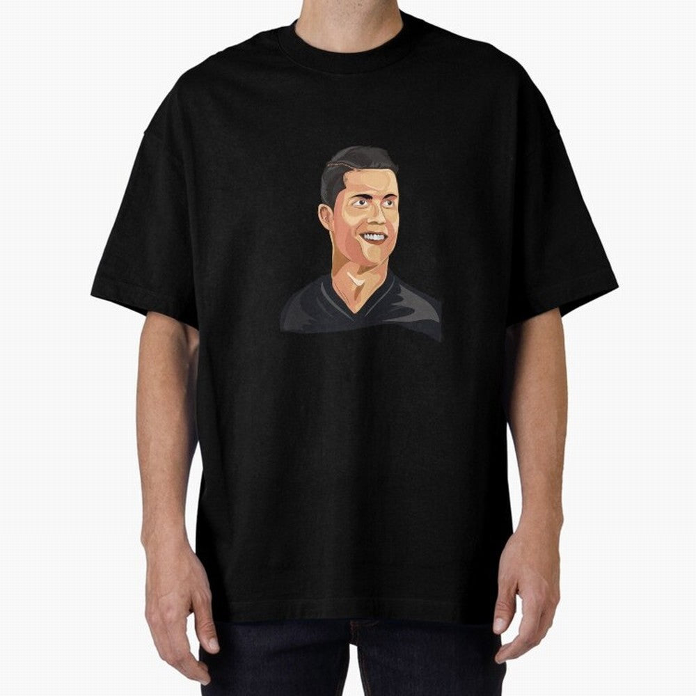 Cristiano Ronaldo Vector Art Graphics Design Oversized T-Shirt Bring Champion Energy into FIFA World Cup 2026 Group Stage for Fans of Neymar, Haaland and Cristiano Ronaldo and France and Portugal, Bringing Football History, Final Match Energy,