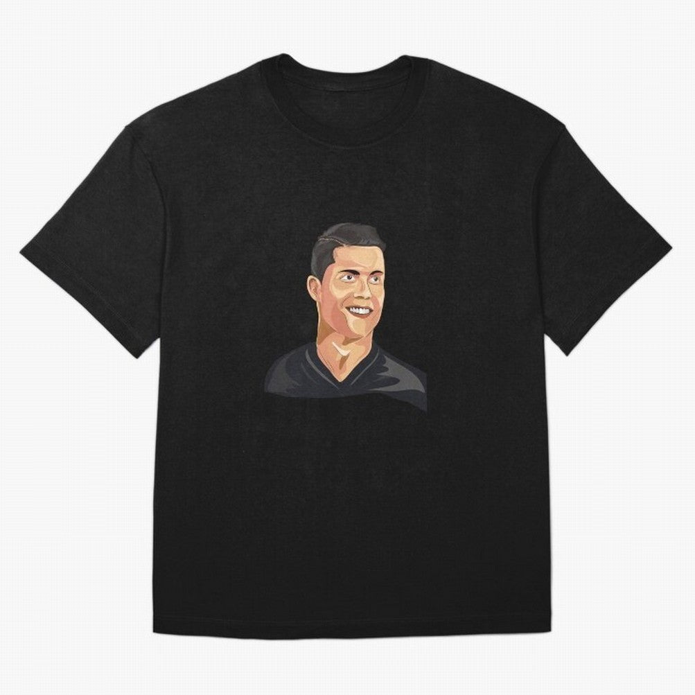 Cristiano Ronaldo Vector Art Graphics Design Oversized T-Shirt Bring Champion Energy into FIFA World Cup 2026 Group Stage for Fans of Neymar, Haaland and Cristiano Ronaldo and France and Portugal, Bringing Football History, Final Match Energy,