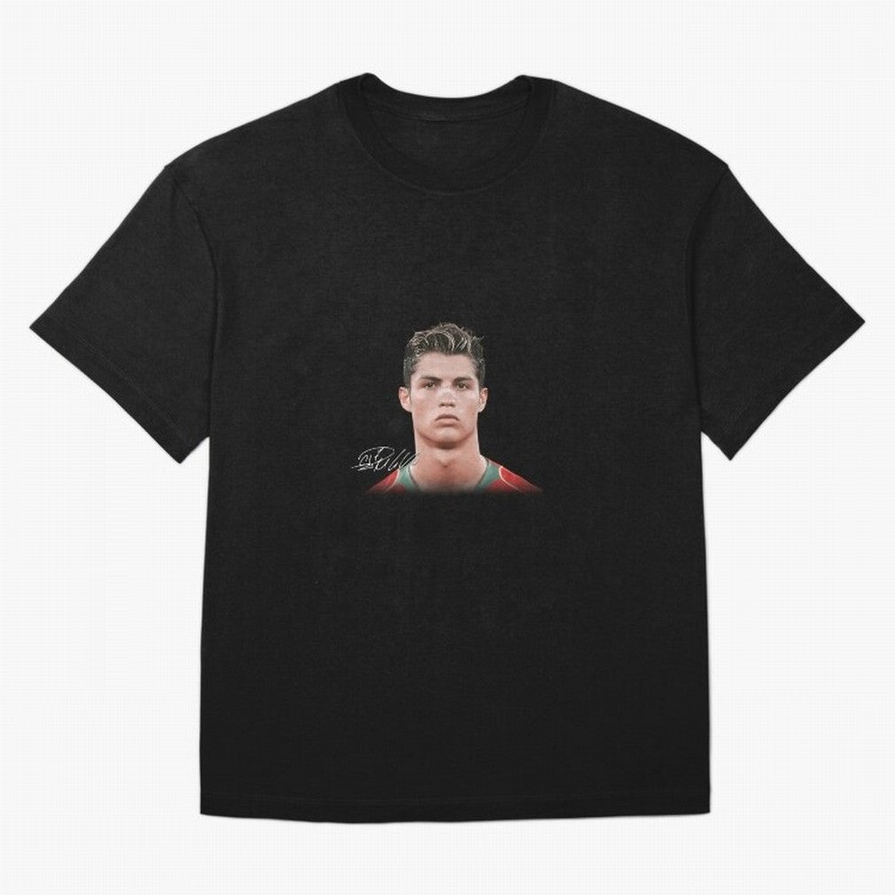 Cristiano Ronaldo Big Face Young Ronaldo Oversized T-Shirt Join FIFA World Cup 2026 USA Canada Mexico with Cristiano Ronaldo, Haaland and CR7, Brazil Energy, Classic Soccer Heritage, Championship Pressure, Fan Loyalty and International Pride; Great