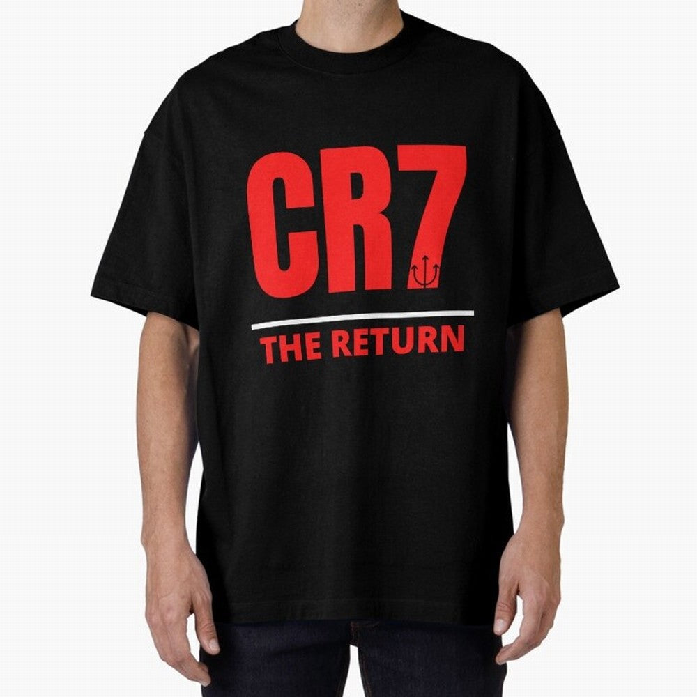 The Return of Cristiano Ronaldo to Manchester United - CR7 Oversized T-Shirt Show Championship Spirit for Global Football Passion for FIFA World Cup 2026 Group Stage, with Cristiano Ronaldo, Spain, Worldwide Fan Energy, Dramatic Goals, Stadium
