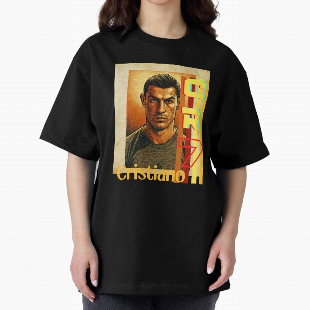 Cristiano Ronaldo Oversized T-Shirt Bring Legendary Rivalry Energy to the FIFA World Cup 2026 Group Stage Journey through Cristiano Ronaldo, Haaland and CR7 Highlights, Brazil Pride, Vintage Soccer Flavor, Modern Football Stars, National Flags and
