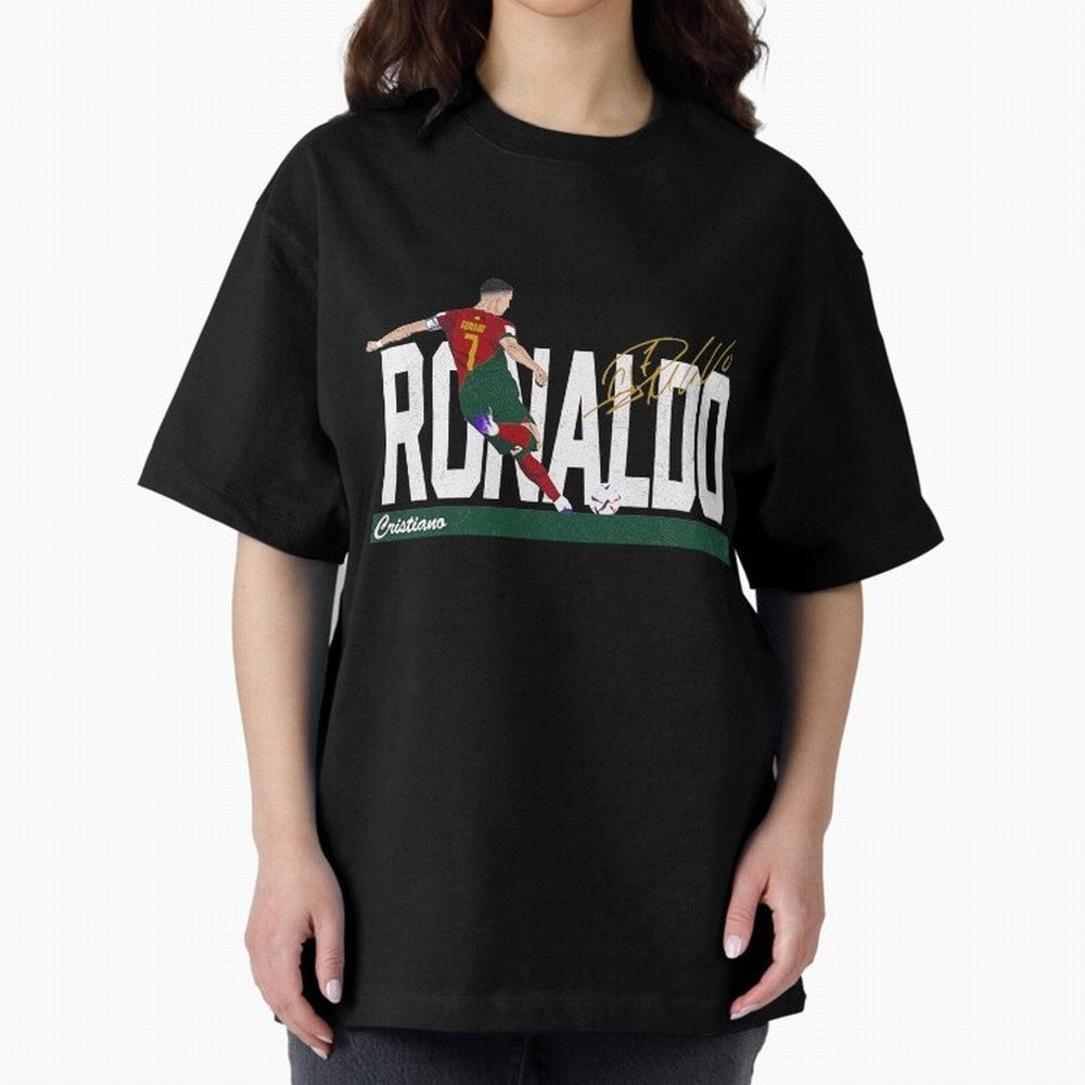Cristiano Ronaldo Portugal Jersey -Last World Cup 2 Vintage Style Oversized T-Shirt Capture Stadium Memories from FIFA World Cup 2026 USA Canada Mexico Made for Cristiano Ronaldo, Haaland and CR7, Netherlands Energy, Soccer Culture, Superstar