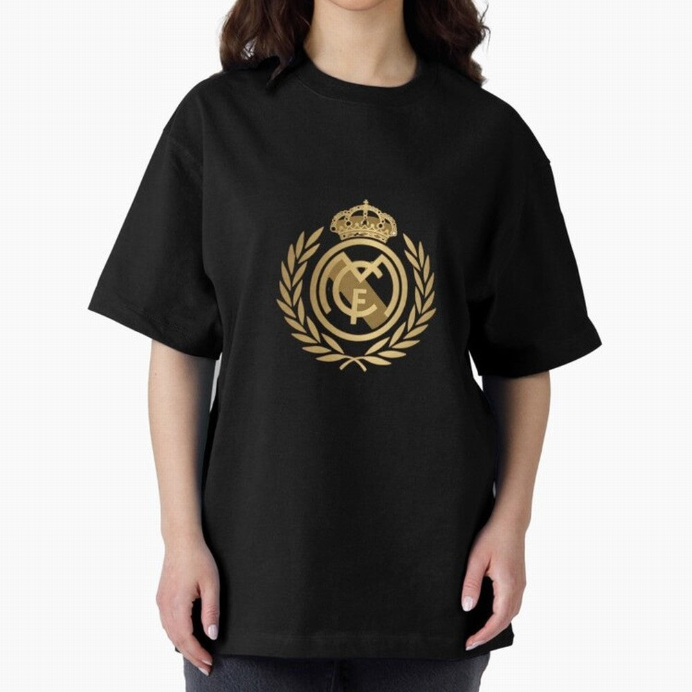 REAL MADRID GOLDEN Oversized T-Shirt Bring Match Day Fire to FIFA World Cup 2026 Group Stage Spirit, Featuring Argentina and Brazil, Mbappe, Match Day Excitement, Supporter Culture, Golden Goals and Global Football Passion; Ideal for Football Dads,