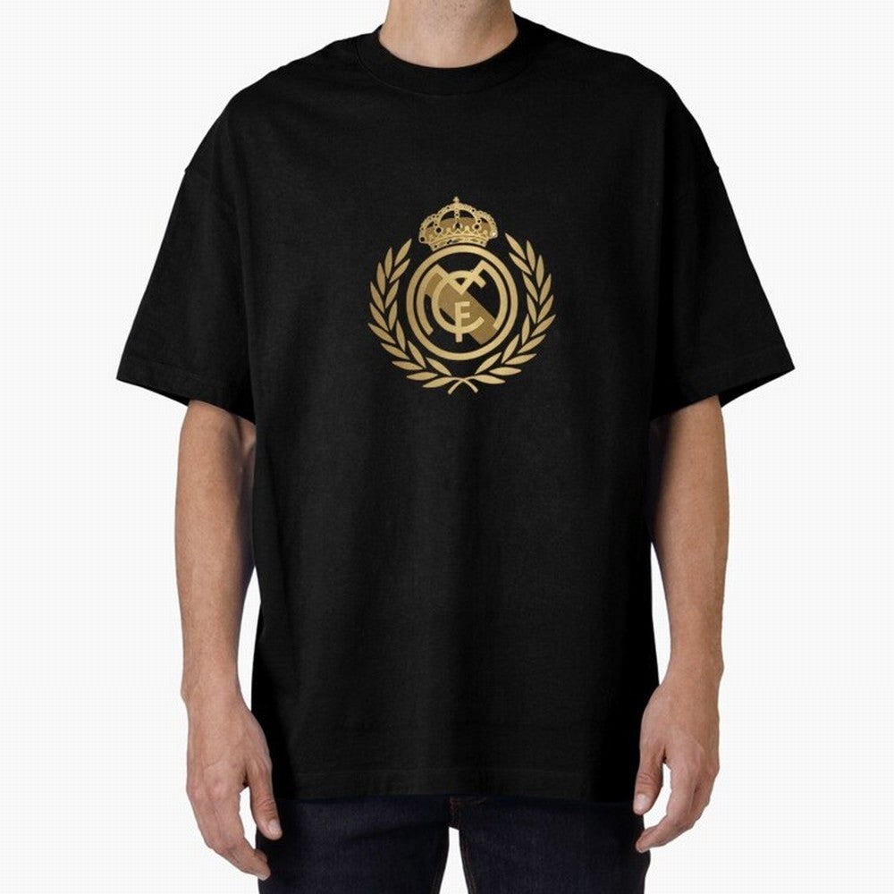 REAL MADRID GOLDEN Oversized T-Shirt Bring Match Day Fire to FIFA World Cup 2026 Group Stage Spirit, Featuring Argentina and Brazil, Mbappe, Match Day Excitement, Supporter Culture, Golden Goals and Global Football Passion; Ideal for Football Dads,