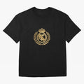 REAL MADRID GOLDEN Oversized T-Shirt Bring Match Day Fire to FIFA World Cup 2026 Group Stage Spirit, Featuring Argentina and Brazil, Mbappe, Match Day Excitement, Supporter Culture, Golden Goals and Global Football Passion; Ideal for Football Dads,