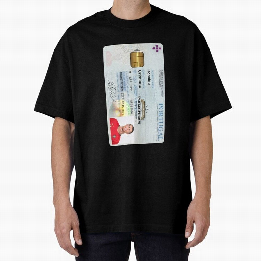 Cristiano Ronaldo CARD ID Oversized T-Shirt Celebrate Every Goal in FIFA World Cup 2026 Built around Cristiano Ronaldo, England, France and Netherlands Energy, Fan Favorite Moments, National Team Passion, Big Match Drama and Soccer History; Perfect