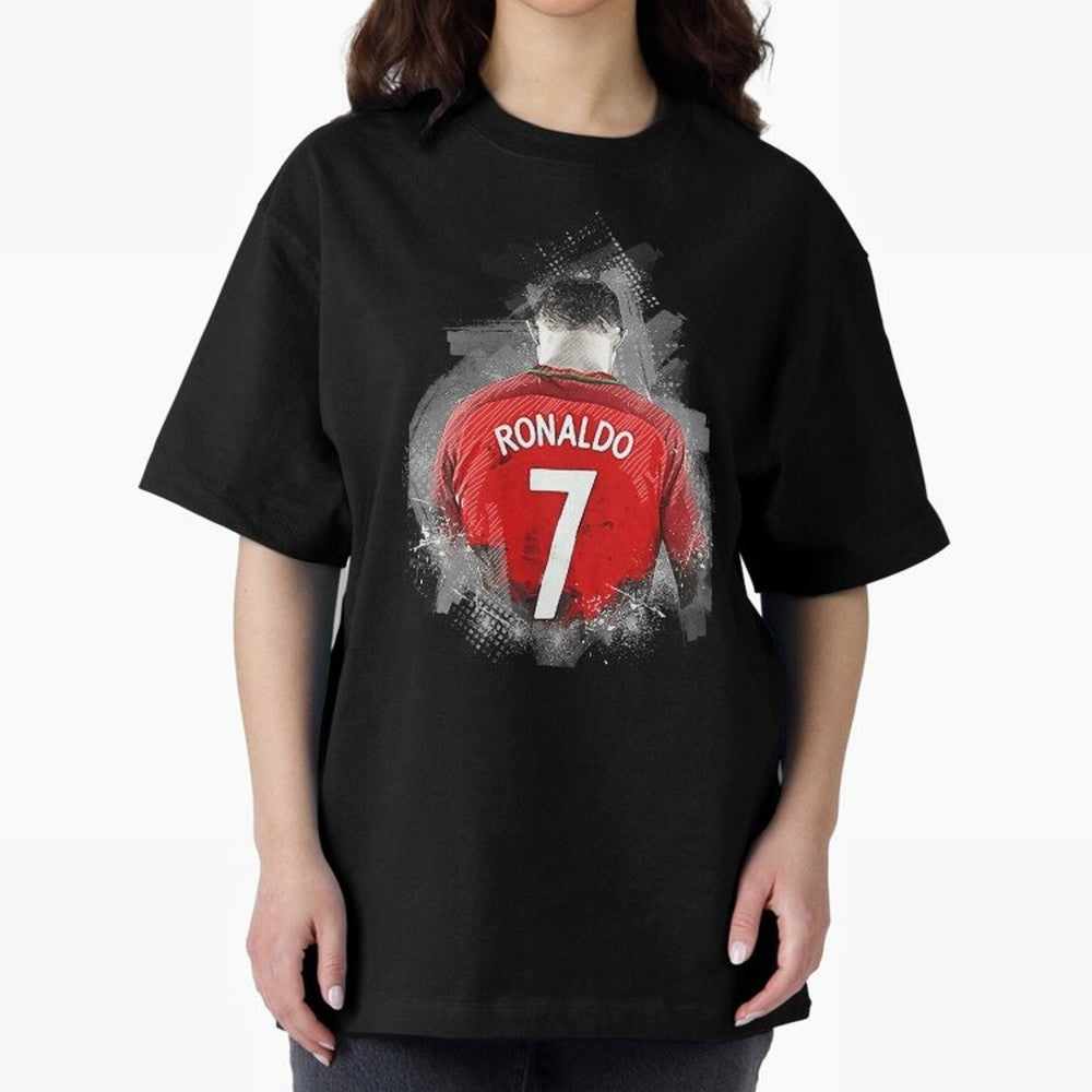 Cristiano Ronaldo Oversized T-Shirt Spotlight FIFA World Cup 2026 Group Stage Highlighting Cristiano Ronaldo, England Energy, Classic Soccer Heritage, Championship Pressure, Fan Loyalty and International Pride; Ideal for Passionate Fans Who Love