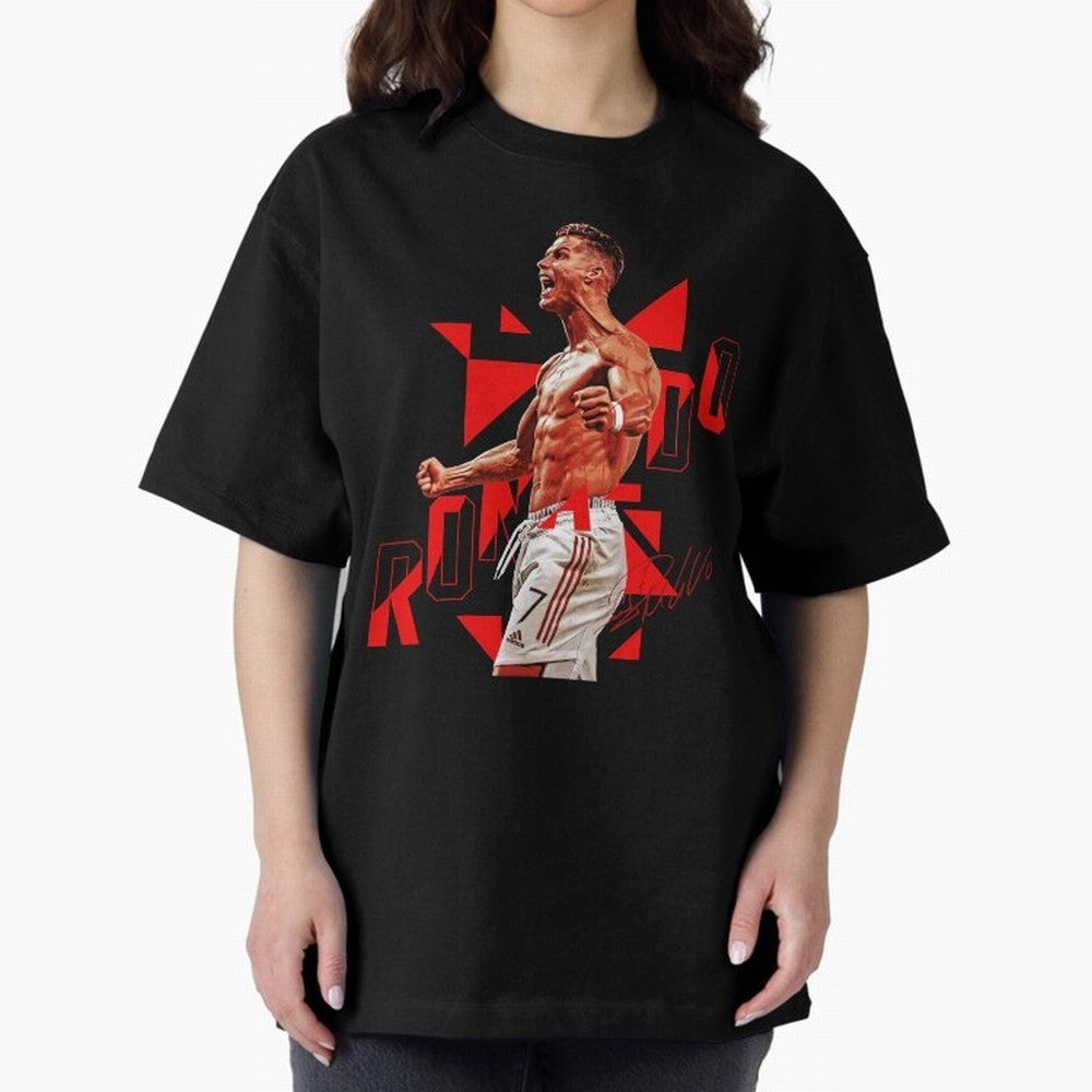 Cristiano Ronaldo Oversized T-Shirt Show Match Day Excitement for Match Day Hype around FIFA World Cup 2026, Mbappe, Argentina and Brazil, Soccer Culture, Superstar Moments, National Team Dreams and Competitive Fire; Perfect for People Who Love