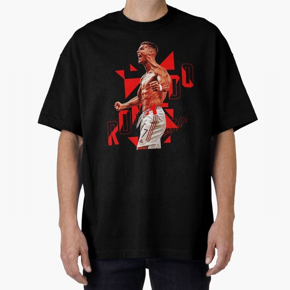 Cristiano Ronaldo Oversized T-Shirt Show Match Day Excitement for Match Day Hype around FIFA World Cup 2026, Mbappe, Argentina and Brazil, Soccer Culture, Superstar Moments, National Team Dreams and Competitive Fire; Perfect for People Who Love