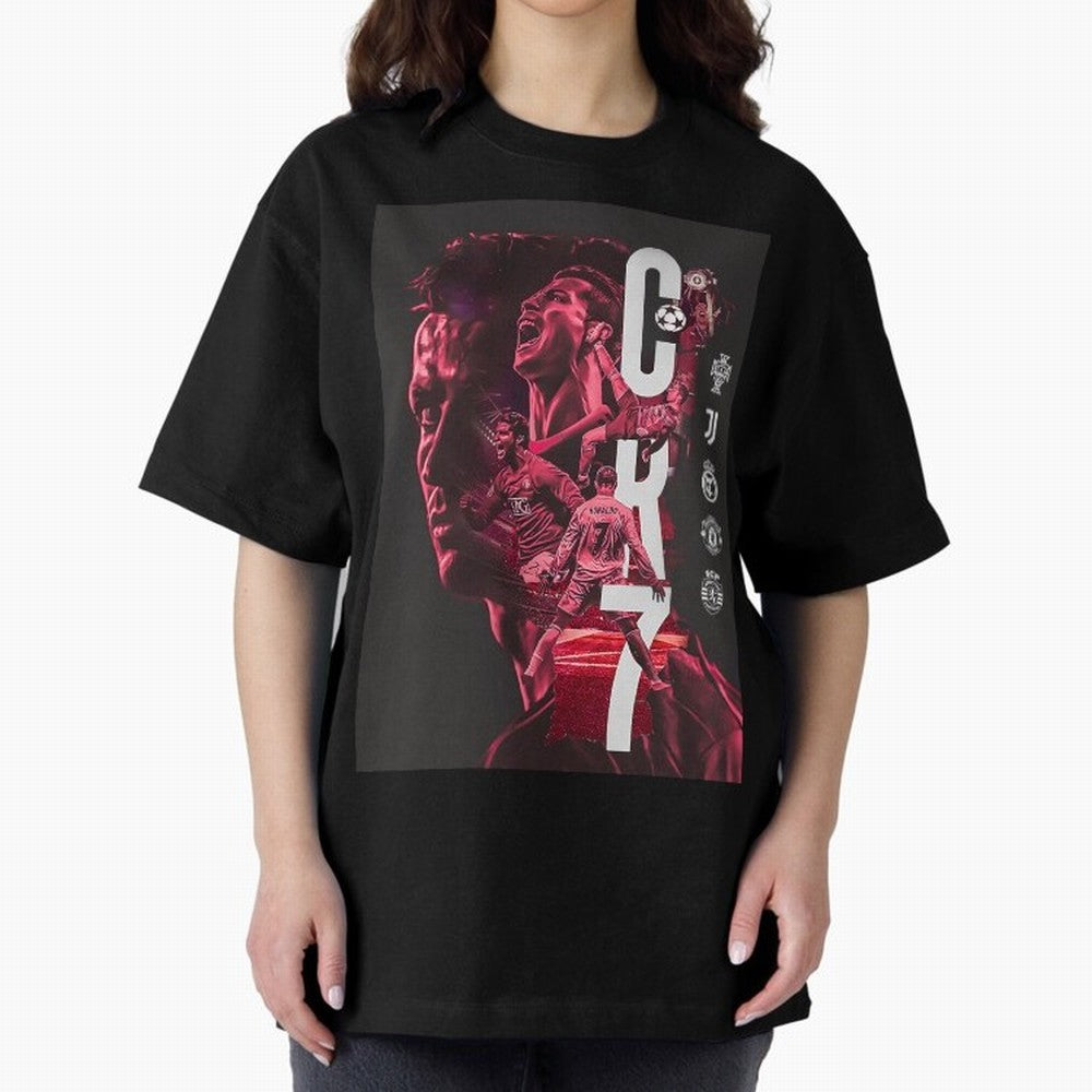 CR7 Oversized T-Shirt Turn Up for FIFA World Cup 2026 USA Canada Mexico for Fans of Neymar, Haaland and Cristiano Ronaldo and Argentina and Brazil, Bringing Classic Soccer Heritage, Championship Pressure, Fan Loyalty and International Pride;