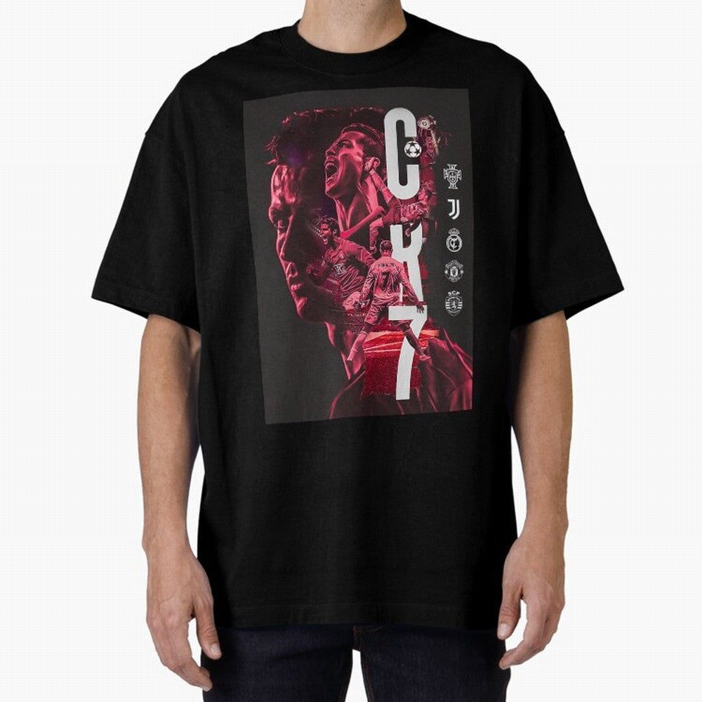 CR7 Oversized T-Shirt Turn Up for FIFA World Cup 2026 USA Canada Mexico for Fans of Neymar, Haaland and Cristiano Ronaldo and Argentina and Brazil, Bringing Classic Soccer Heritage, Championship Pressure, Fan Loyalty and International Pride;