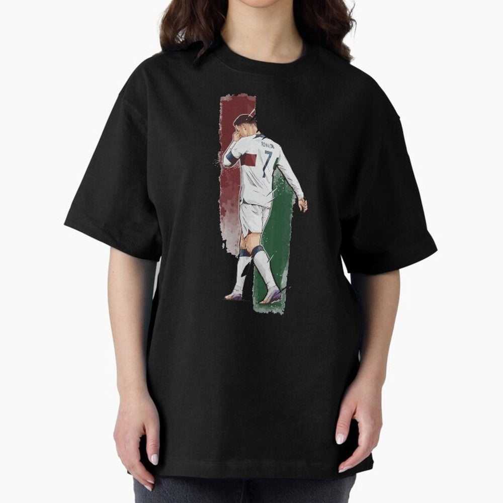 Ronaldo Crying World Cup 2022 Oversized T-Shirt Make Game Day About FIFA World Cup 2026 Group Stage Connected to Messi and Cristiano Ronaldo, Argentina Energy, Classic Soccer Heritage, Championship Pressure, Fan Loyalty and International Pride;
