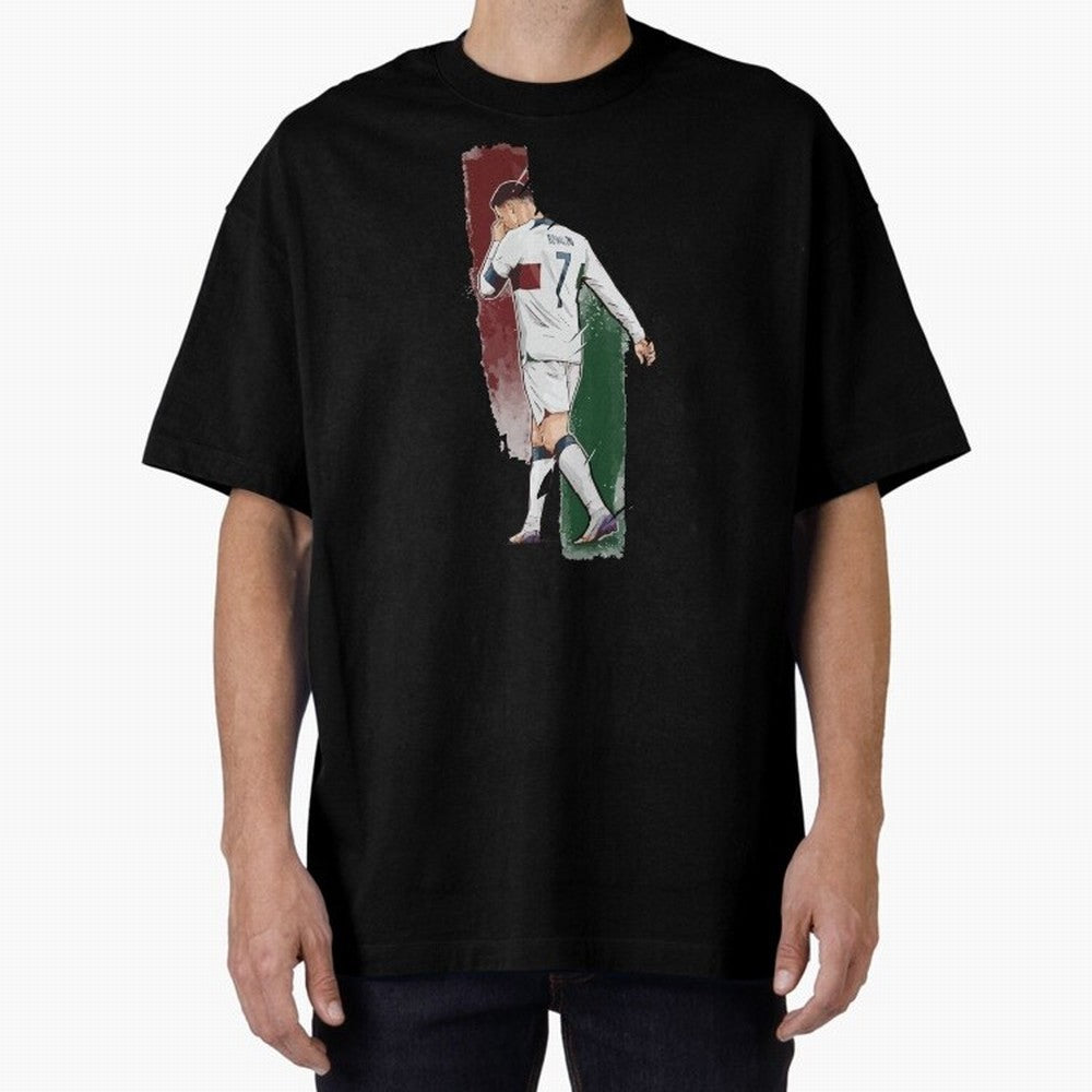 Ronaldo Crying World Cup 2022 Oversized T-Shirt Make Game Day About FIFA World Cup 2026 Group Stage Connected to Messi and Cristiano Ronaldo, Argentina Energy, Classic Soccer Heritage, Championship Pressure, Fan Loyalty and International Pride;