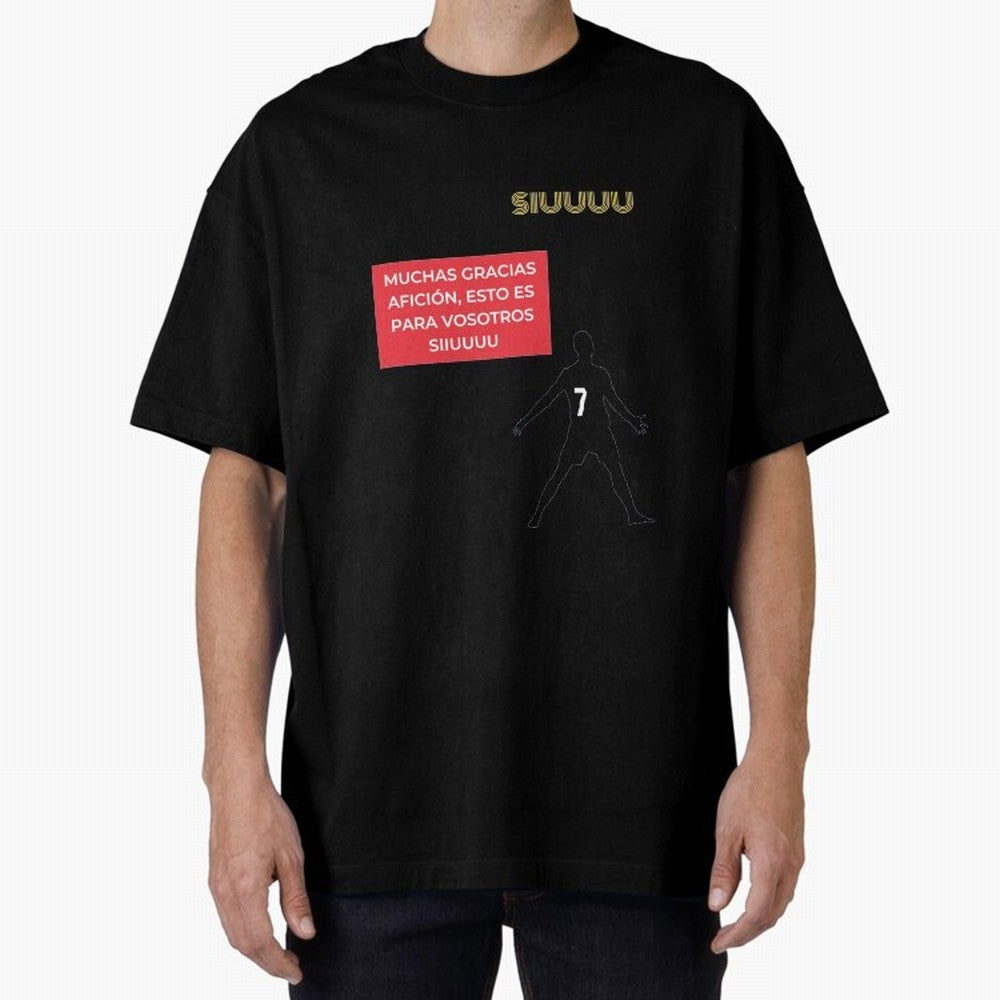 SIUUU CR7 Oversized T-Shirt Experience the Global Stage of FIFA World Cup 2026 USA Canada Mexico Capturing Neymar, Portugal Energy, Football History, Final Match Energy, Crowd Noise and Once in a Lifetime Moments; Perfect for Fans, Collectors,