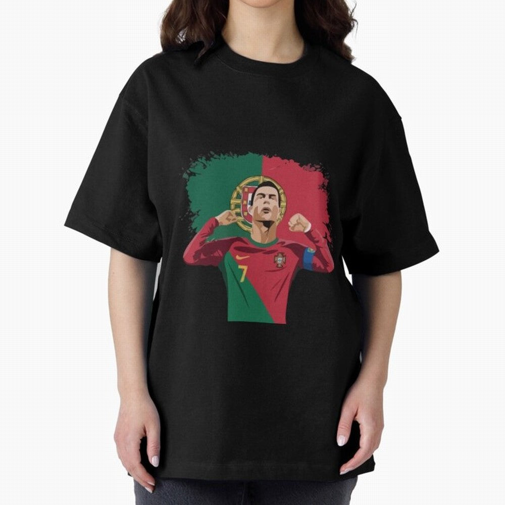 Cristiano Ronaldo CR7 T-shirt Design Oversized T-Shirt Stand with FIFA World Cup 2026 USA Canada Mexico for Fans of Cristiano Ronaldo and Argentina and Brazil, Bringing Stadium Chants, National Pride, Trophy Dreams and Unforgettable Football