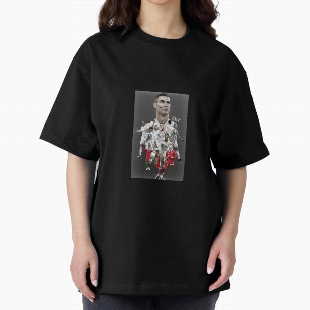 Cristiano Ronaldo Oversized T-Shirt Relive Legendary Nights from the FIFA World Cup 2026 USA Canada Mexico Journey through Haaland and Mbappe Highlights, Portugal, Spain and Germany Pride, Global Supporter Spirit, Legendary Goals, National Colors