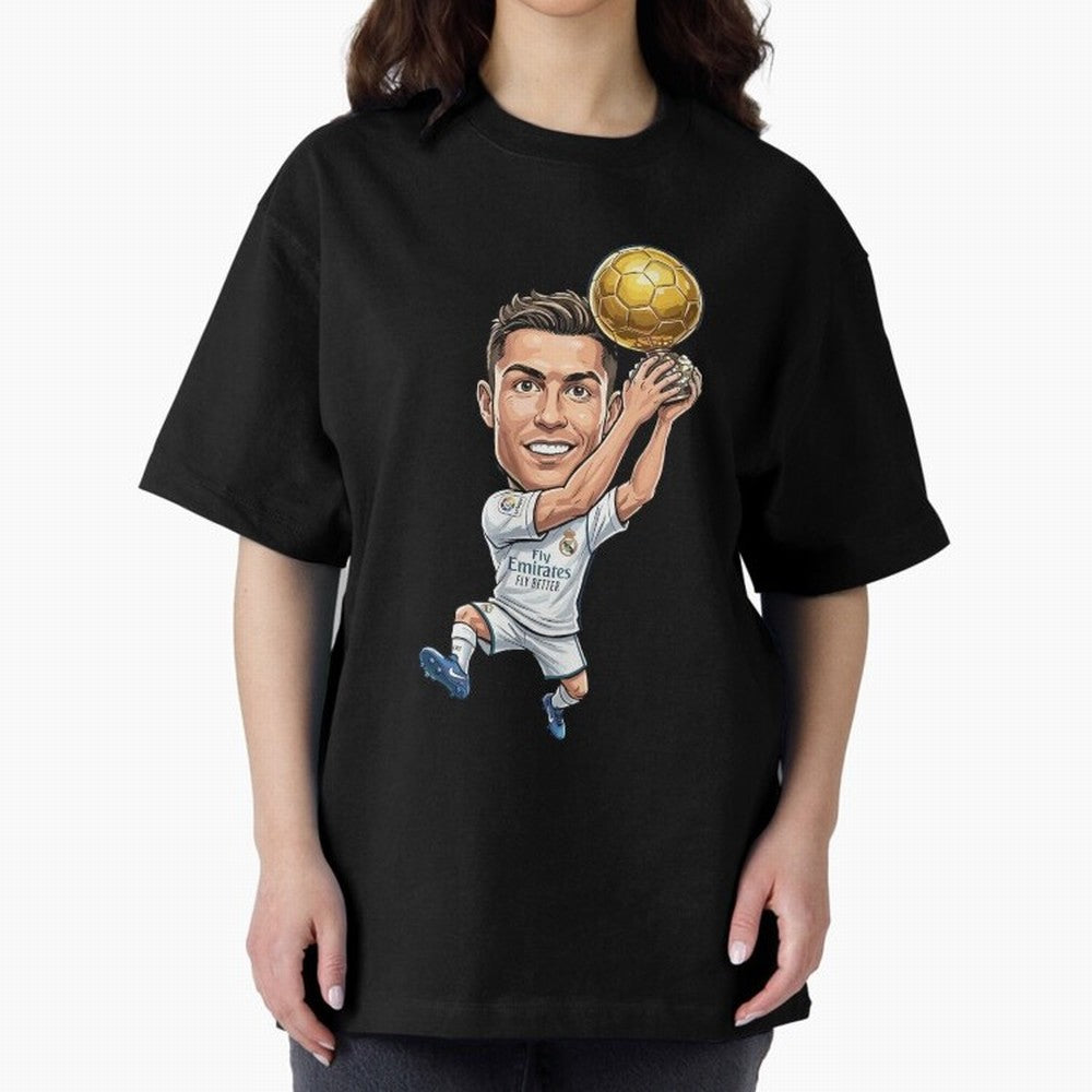Cristiano Ronaldo Oversized T-Shirt Feel International Energy from FIFA World Cup 2026 Spirit, Celebrating Spain, CR7 and Messi, Football History, Final Match Energy, Crowd Noise and Once in a Lifetime Moments; Perfect for People Who Love