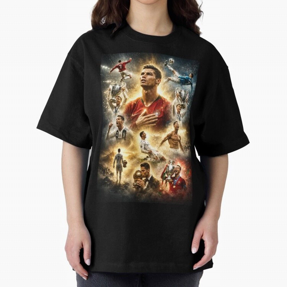 Cristiano Ronaldo Oversized T-Shirt Bring a Champion Mindset to FIFA World Cup 2026 Spirit, Inspired by Brazil, Portugal and Argentina, Mbappe and Neymar, Football Festival Excitement, Trophy Ambitions, Country Rivalries and Star Player Buzz; Made