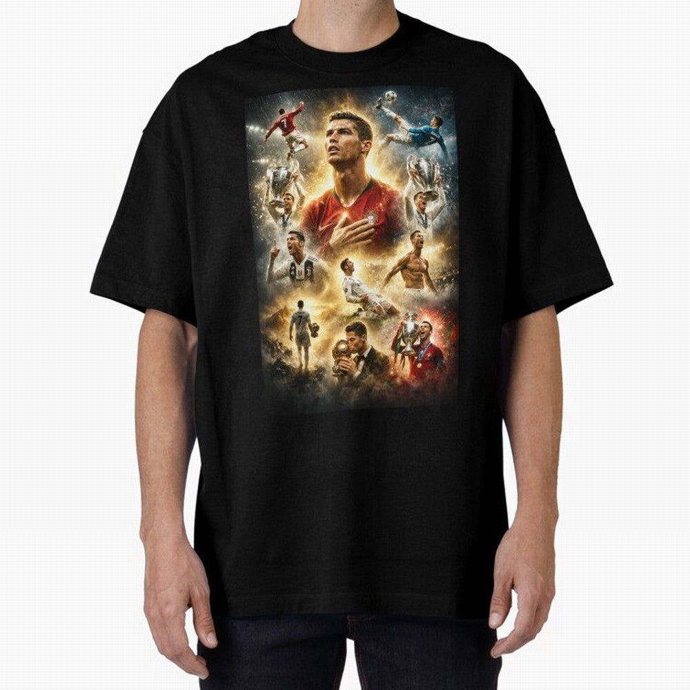 Cristiano Ronaldo Oversized T-Shirt Bring a Champion Mindset to FIFA World Cup 2026 Spirit, Inspired by Brazil, Portugal and Argentina, Mbappe and Neymar, Football Festival Excitement, Trophy Ambitions, Country Rivalries and Star Player Buzz; Made