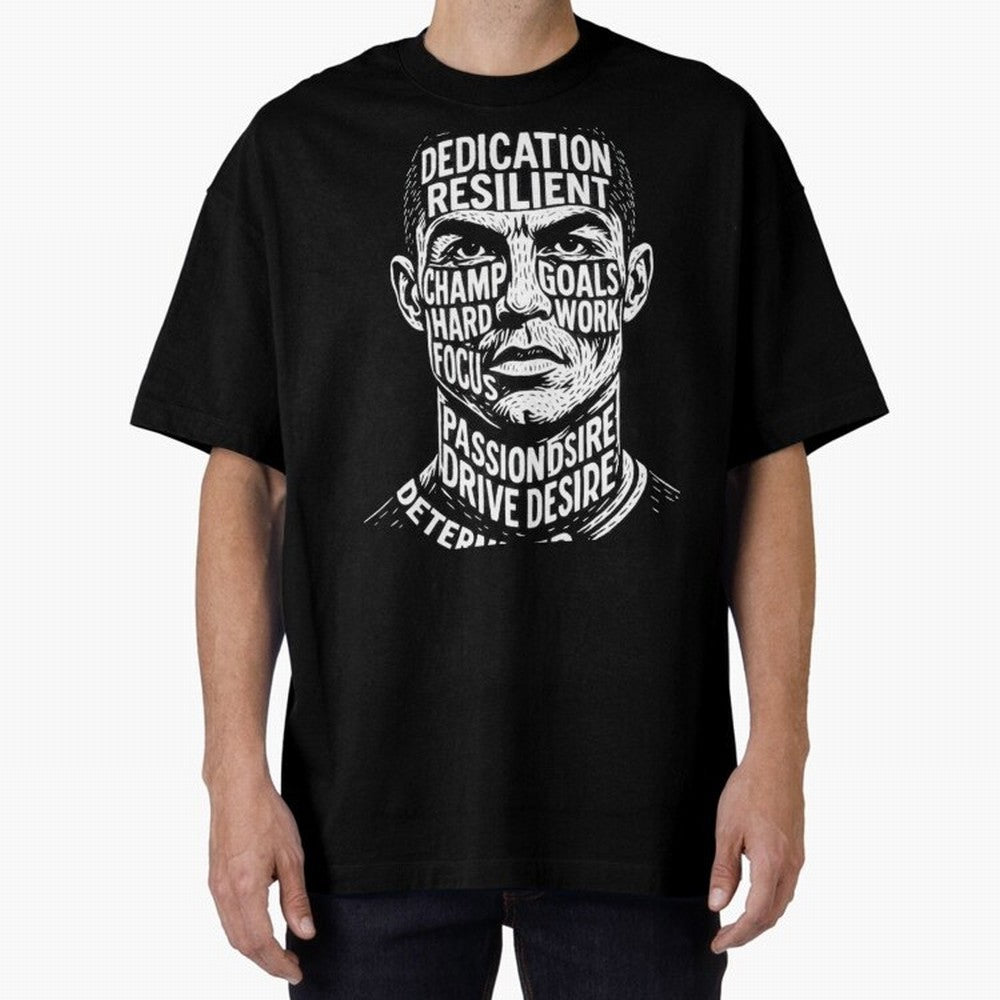 Artistic Ronaldo Oversized T-Shirt Show Match Day Excitement for FIFA World Cup 2026 Centered on Messi and Cristiano Ronaldo, France and Portugal Energy, Sports Nostalgia, International Competition, Famous Players and Unforgettable Victories;