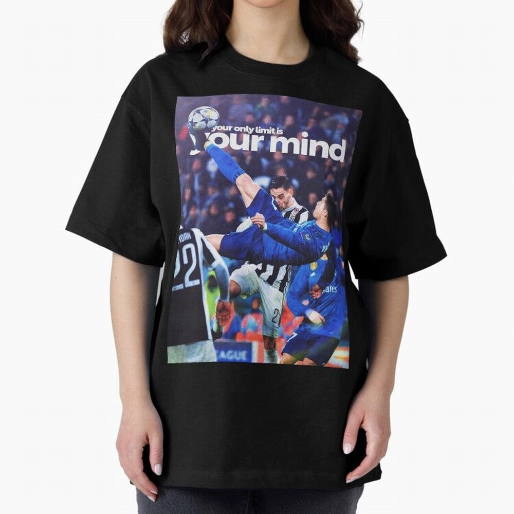 Cristiano Ronaldo - Your only limit is your mind Oversized T-Shirt Upgrade Match Day Hype around FIFA World Cup 2026 Group Stage, Mbappe, Argentina, France and Brazil, Supporter Pride, Iconic Celebrations, Legendary Names and Global Match Day