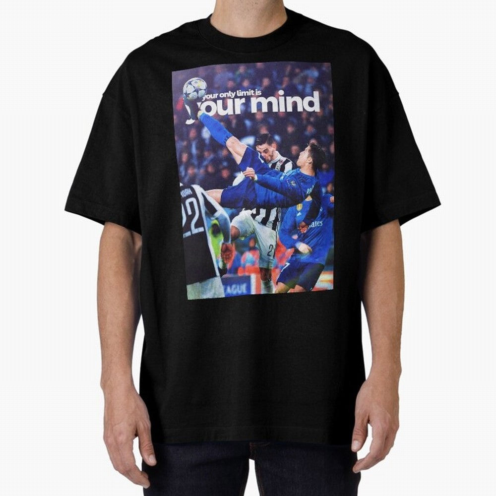Cristiano Ronaldo - Your only limit is your mind Oversized T-Shirt Upgrade Match Day Hype around FIFA World Cup 2026 Group Stage, Mbappe, Argentina, France and Brazil, Supporter Pride, Iconic Celebrations, Legendary Names and Global Match Day