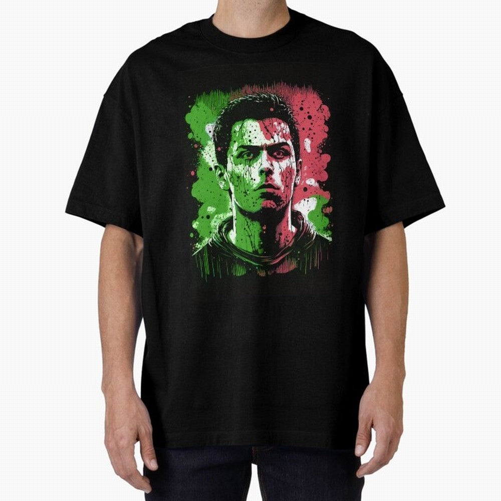 Cristiano Ronaldo Oversized T-Shirt Bring Global Tournament Vibes to FIFA World Cup 2026 Group Stage for Fans of Messi, CR7 and Mbappe and France, Bringing Soccer Culture, Superstar Moments, National Team Dreams and Competitive Fire; Ideal for Fans